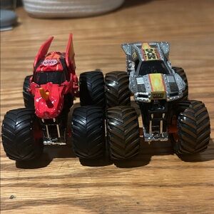 Monster Truck Toy Set - Red and Silver